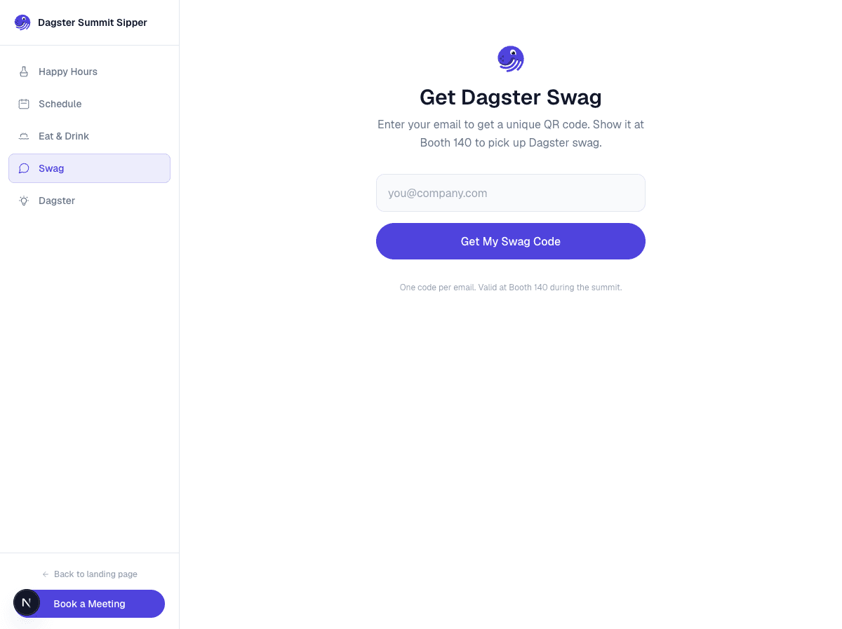QR swag redemption system