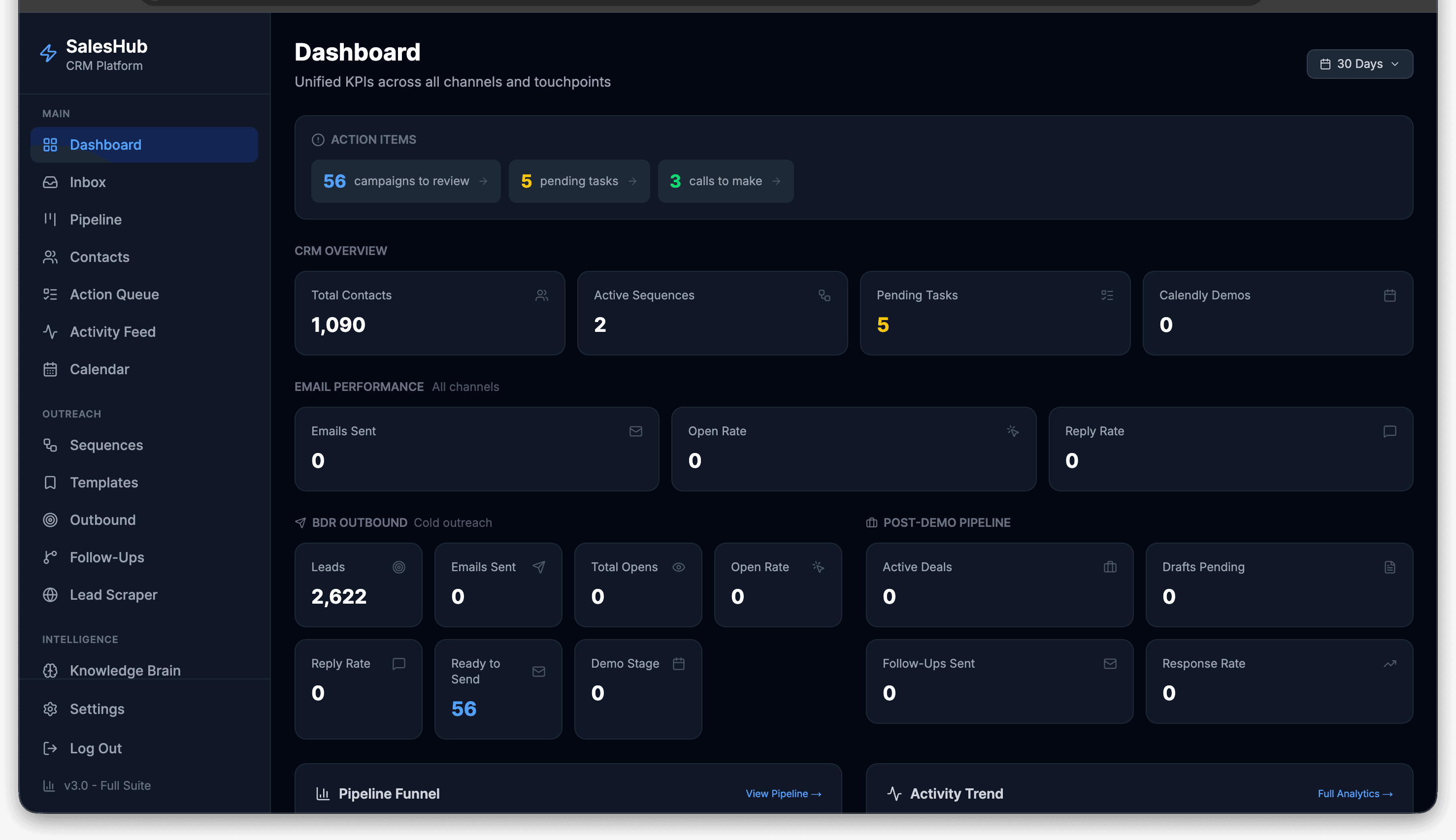 SalesHub: Full-stack CRM with AI coaching, voice agent, and email tracking